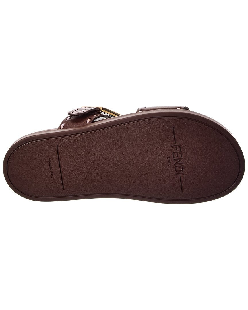 FENDI | Womens | Logo Leather Sandal | Pink