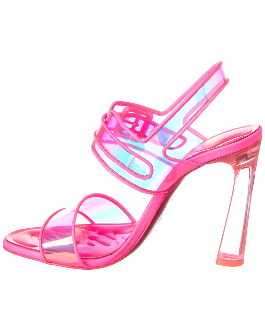 Christian Louboutin | Womens | Loubi Duniss 100 Vinyl & Leather Sandal | Pink