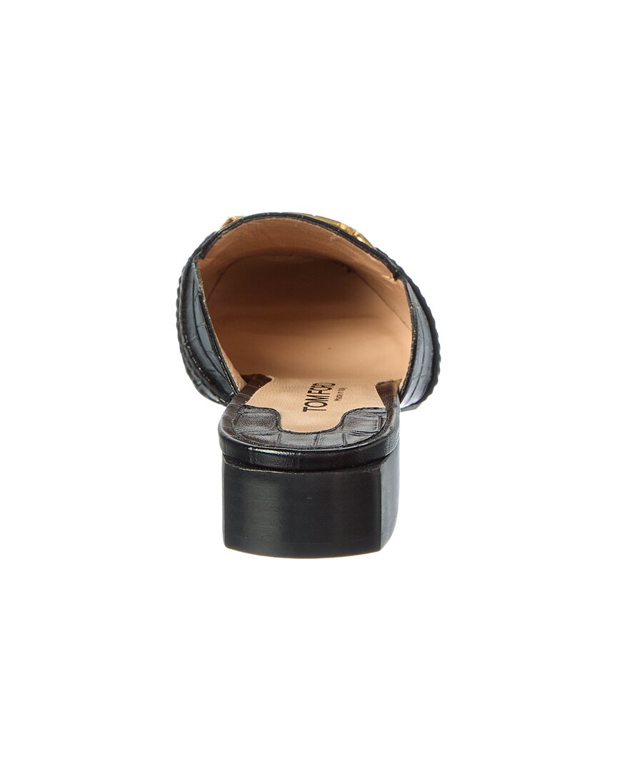 Tom Ford | Womens | Logo Leather Mule | Black