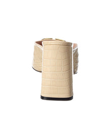 Valentino | Womens | VLogo Signature 95 Croc-Embossed Leather Sandal | White