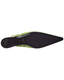 Saint Laurent | Womens | Anne Marie Leather Slingback Ballerina Flat | Green