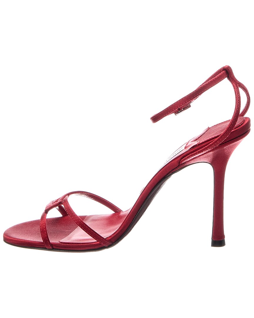Jimmy Choo | Womens | Leo 100 Satin Sandal | Red