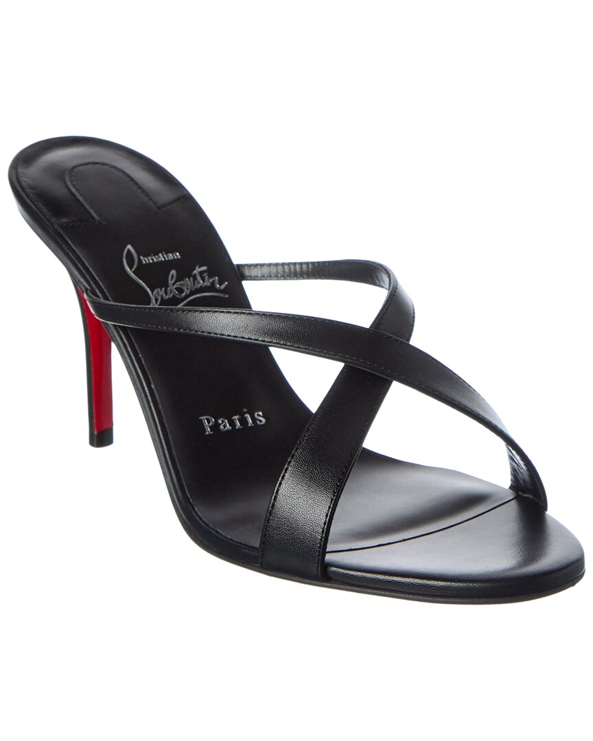 Christian Louboutin | Womens | Mulazee Cross 80 Leather Sandal | Black