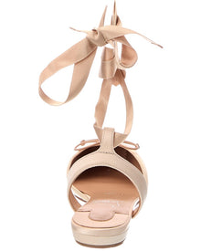 Christian Louboutin | Womens | Cassia Lace Up Satin Ballerina Flat | Pink