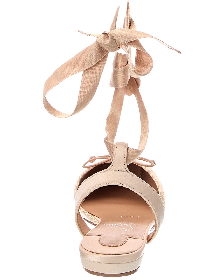 Christian Louboutin | Womens | Cassia Lace Up Satin Ballerina Flat | Pink