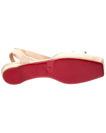 Christian Louboutin | Womens | Cassia Lace Up Satin Ballerina Flat | Pink