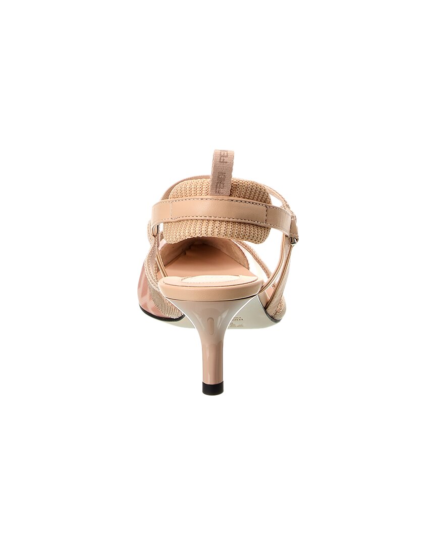 FENDI | Womens | Colibri Lite FF Mesh & Leather Slingback Pump | Pink