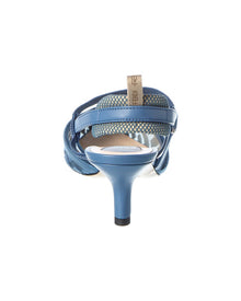 FENDI | Womens | FF Colibri Lite Medium Mesh & Leather Slingback Mule | Blue