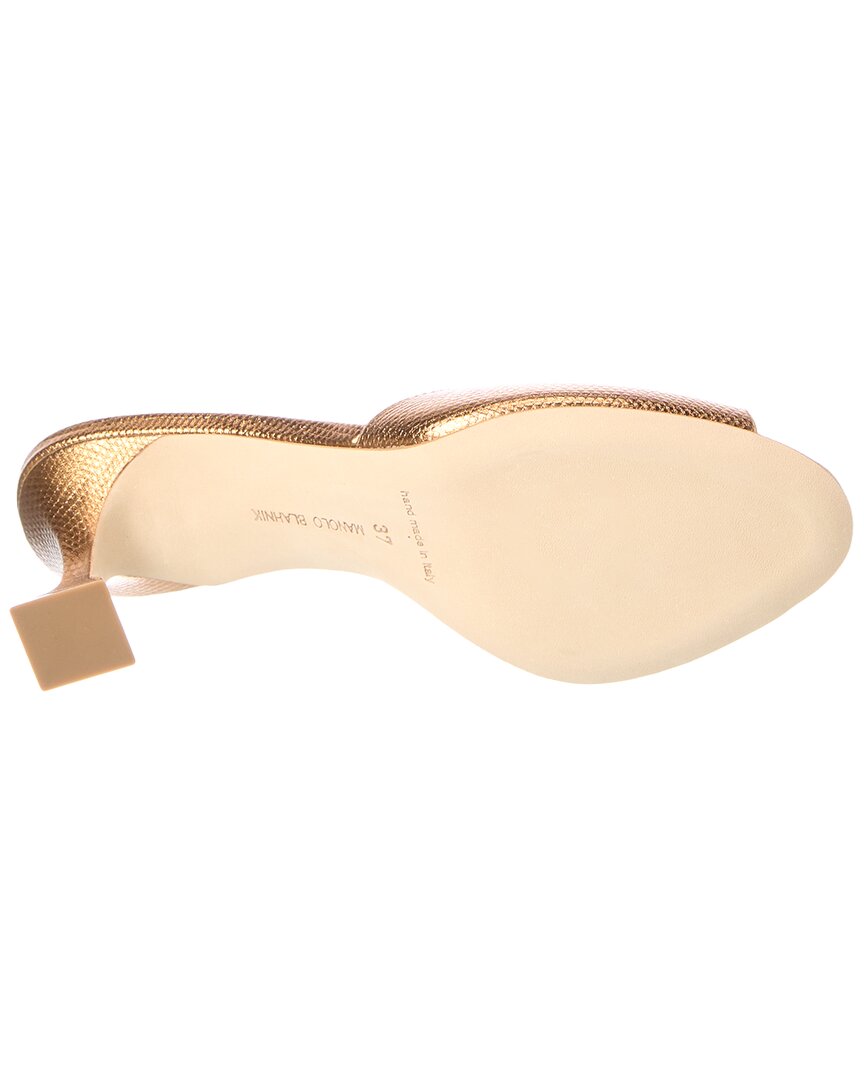 Manolo Blahnik | Womens | Jadaron 70 Leather Sandal | Gold