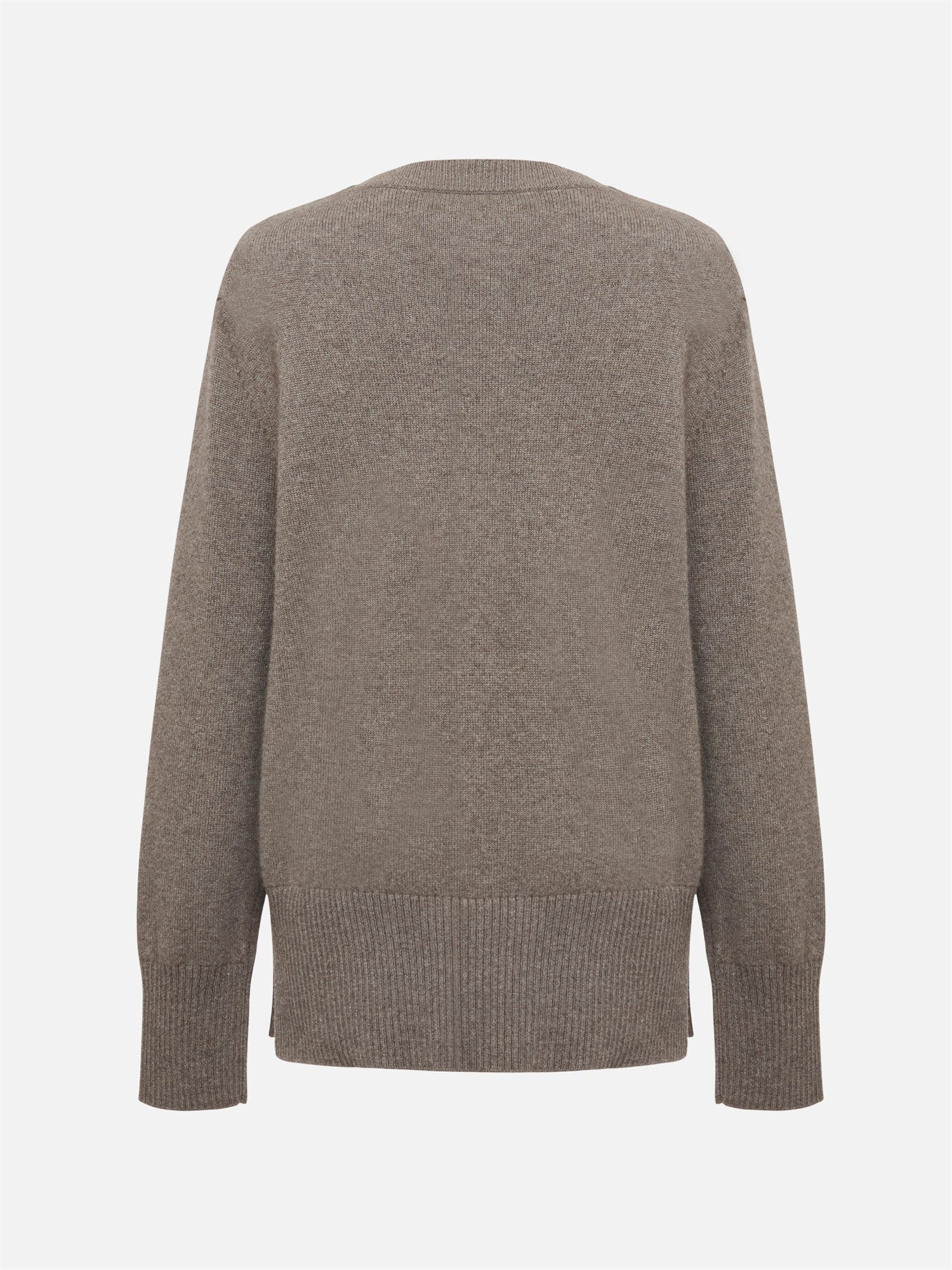 Pure Cashmere Scarf Pullover | Brown