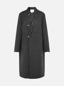 Traditional Embroidered Long Coat | Grey