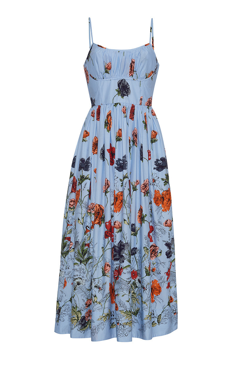 Alba Midi Dress | Botanica Blue