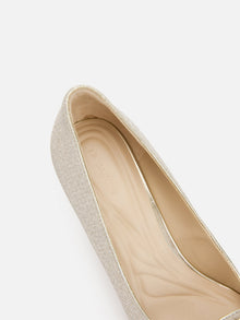 Auspicious Full-Diamond High-Heeled Shoes | Golden