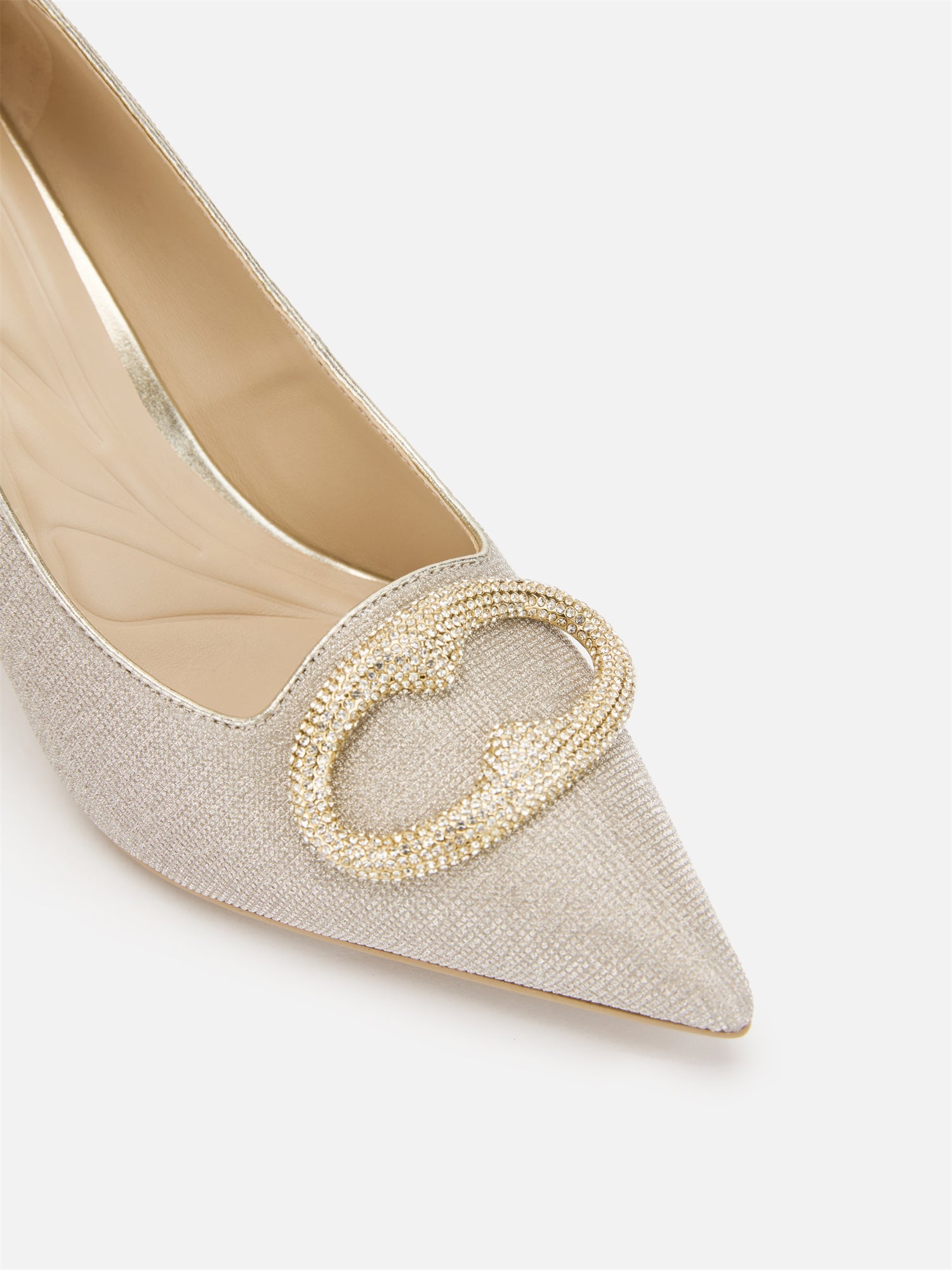 Auspicious Full-Diamond High-Heeled Shoes | Golden