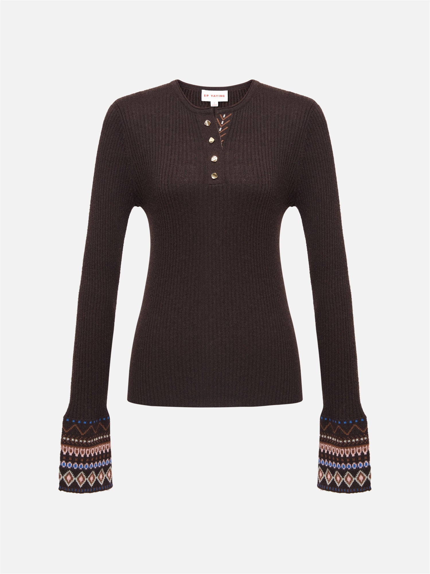 Yak Wool Ethnic Style Pullover | Brown