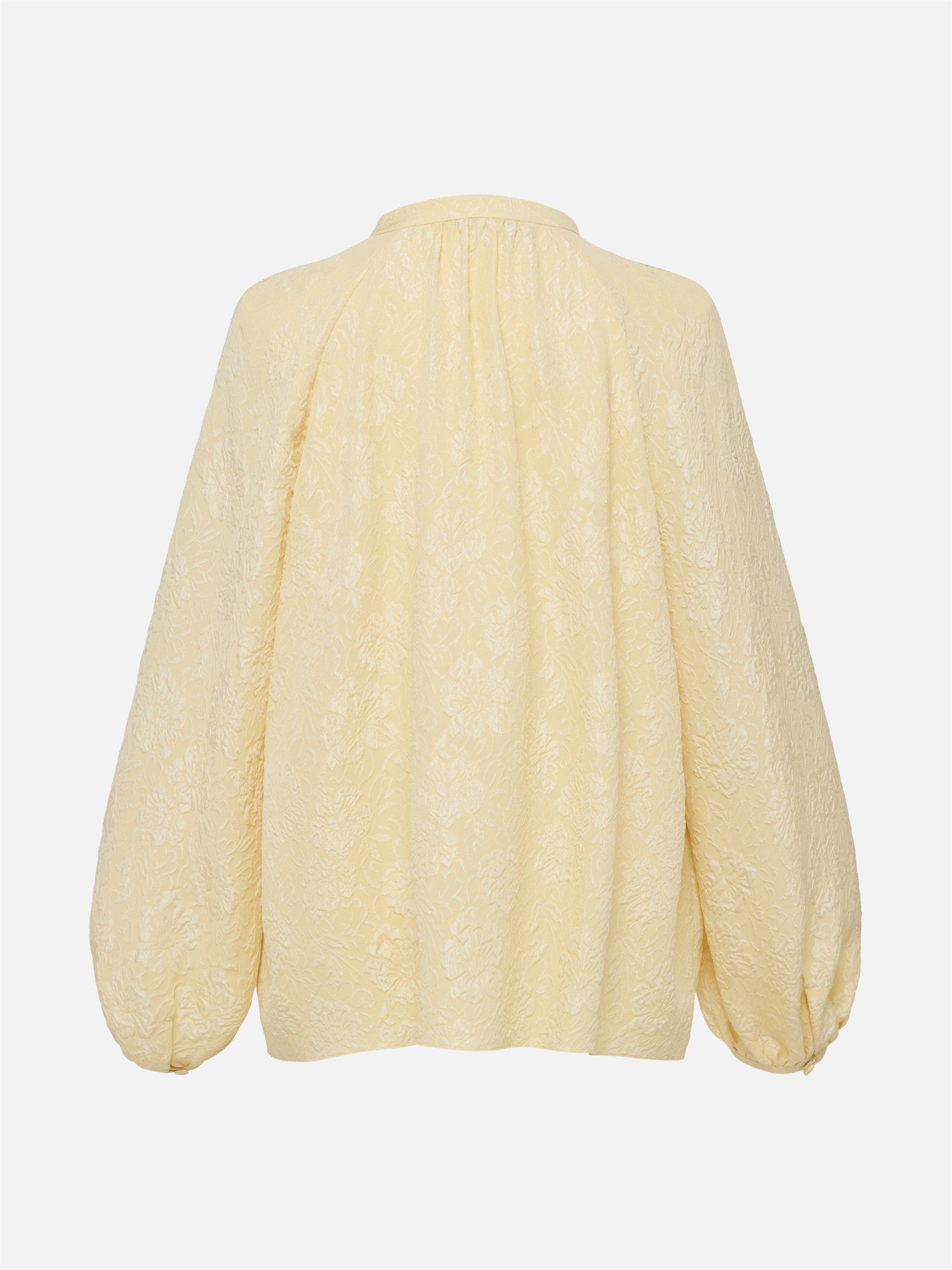 Silk Jacquard Pullover Shirt | Yellow