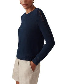 J.McLaughlin | Womens | Marion Linen-Blend Sweater | Navy