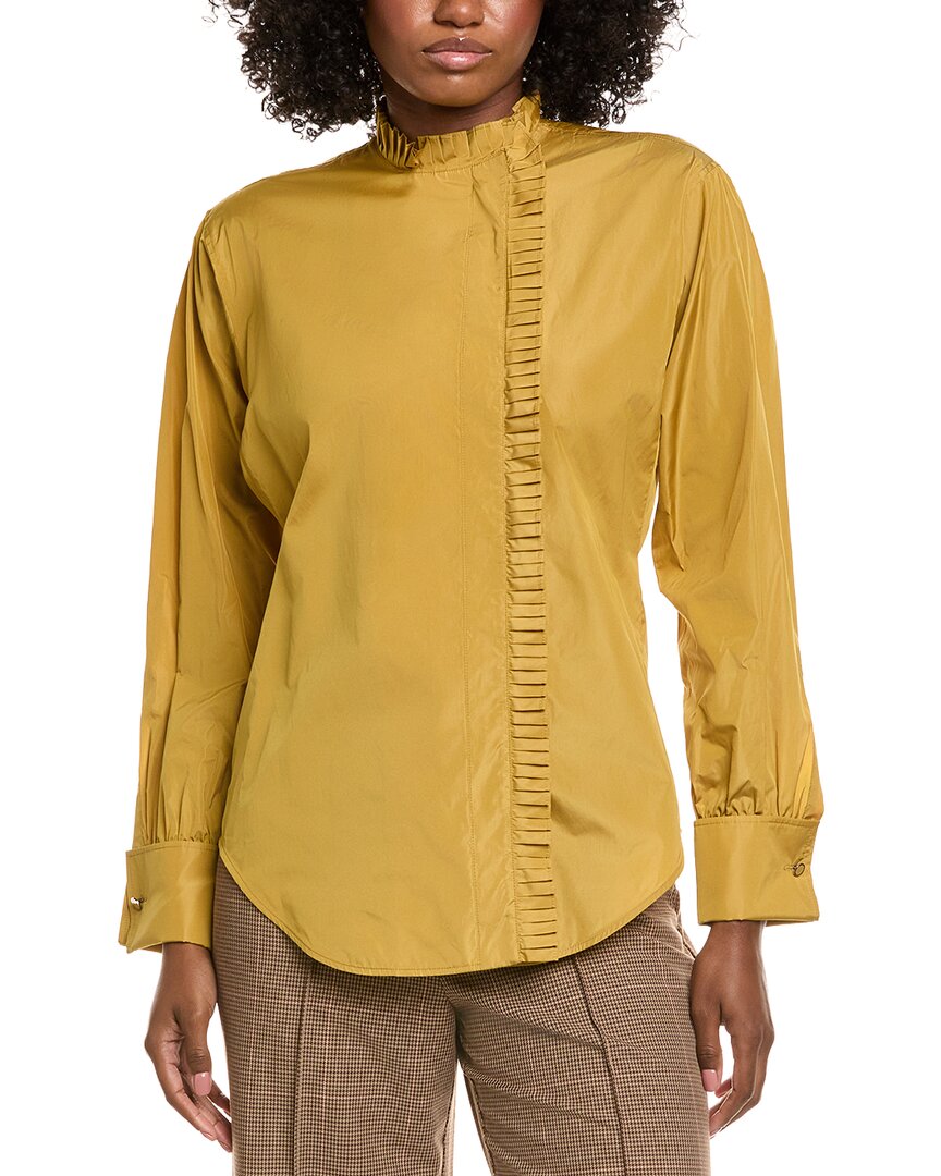 Max Mara | Womens | Blanc Silk-Blend Shirt | Yellow