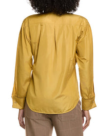 Max Mara | Womens | Blanc Silk-Blend Shirt | Yellow