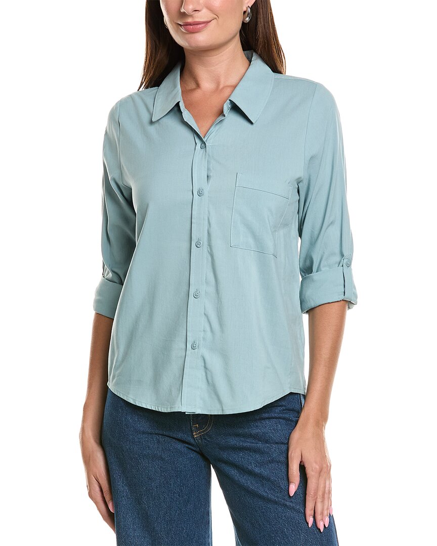 Splendid | Womens | Woven Button-Down Shirt | Blue