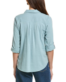 Splendid | Womens | Woven Button-Down Shirt | Blue