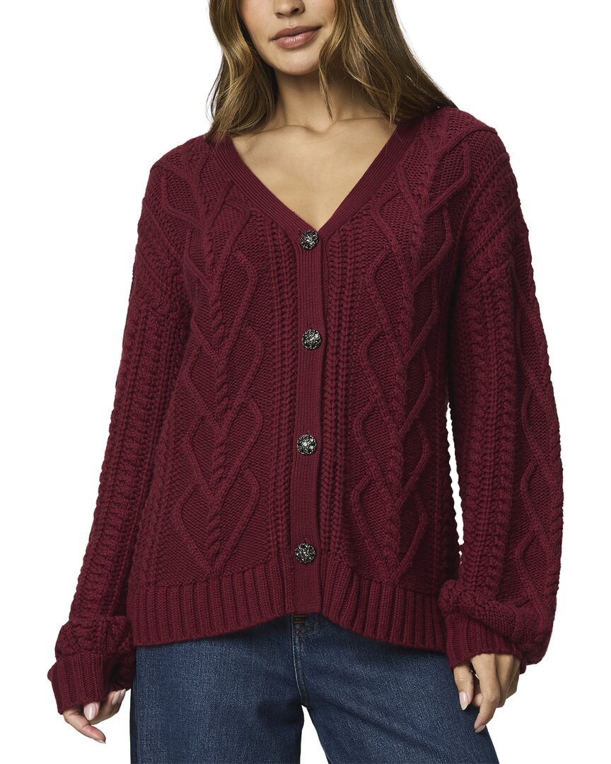 Splendid | Womens | Harlow Hearts Wool-Blend Cardigan | Pink