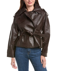 Walter Baker | Womens | Eliana Leather Jacket | Brown
