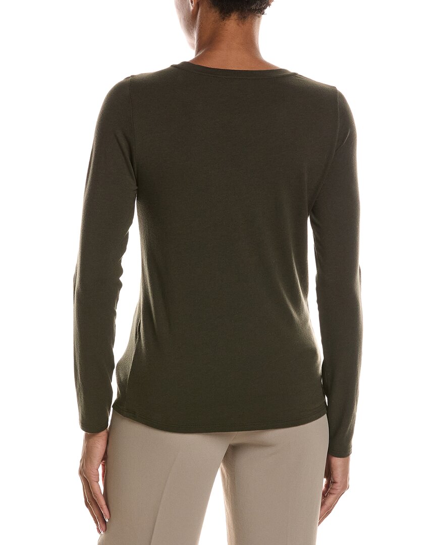 EILEEN FISHER | Womens | Round Neck Slim T-Shirt | Woodland