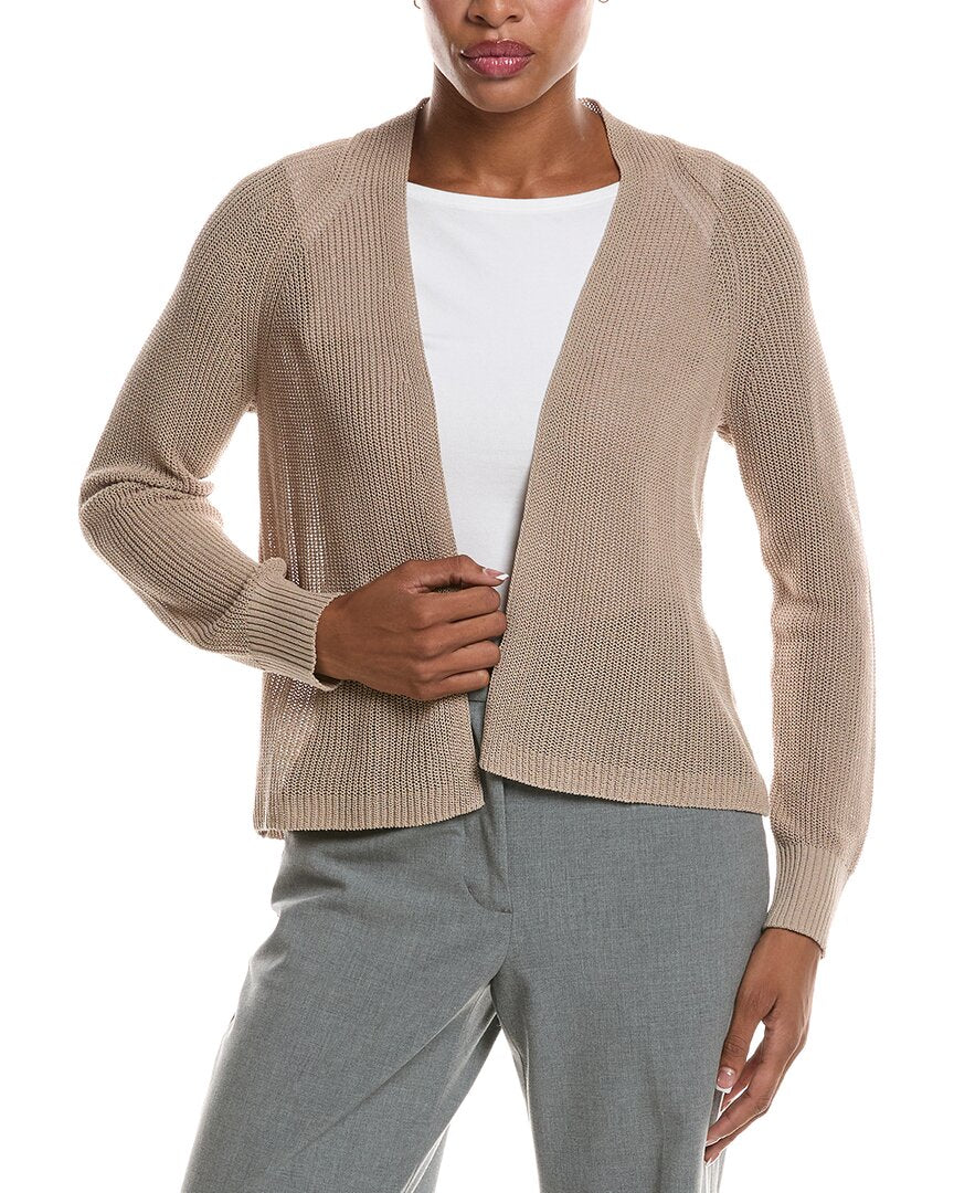 EILEEN FISHER | Womens | Silk-Blend Cardigan | Brown