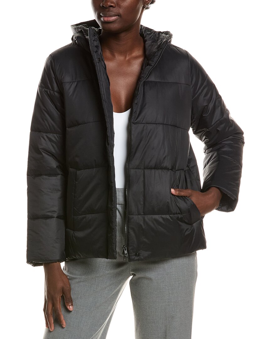 EILEEN FISHER | Womens | Petite Hooded Puffer Coat | Black