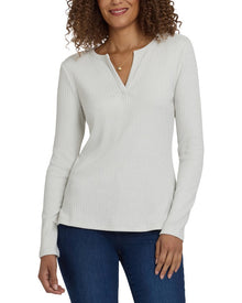 NYDJ | Womens | Henley Blouse | Ivory