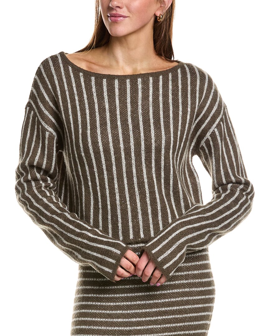 Rowing Blazers | Womens | Stripe Long Sleeve Wool & Mohair-Blend Top | Green