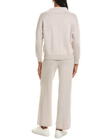 Hannah Rose | Womens | Cashmere-Blend Terry Stitch Cowl Neck Sweater & Pant Set | Tan