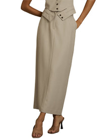Reiss | Womens | Brittany Formal Wool-Blend Tailored Skirt | Brown