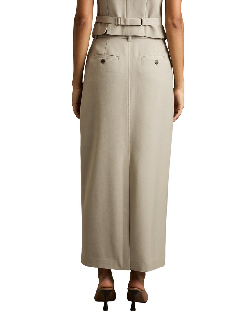 Reiss | Womens | Brittany Formal Wool-Blend Tailored Skirt | Brown
