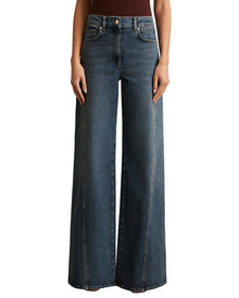 Reiss | Womens | Fern Twist Seam Wide Leg Jean | Blue