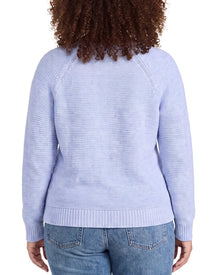 EILEEN FISHER | Womens | Plus Linen-Blend Crewneck Sweater | Blue