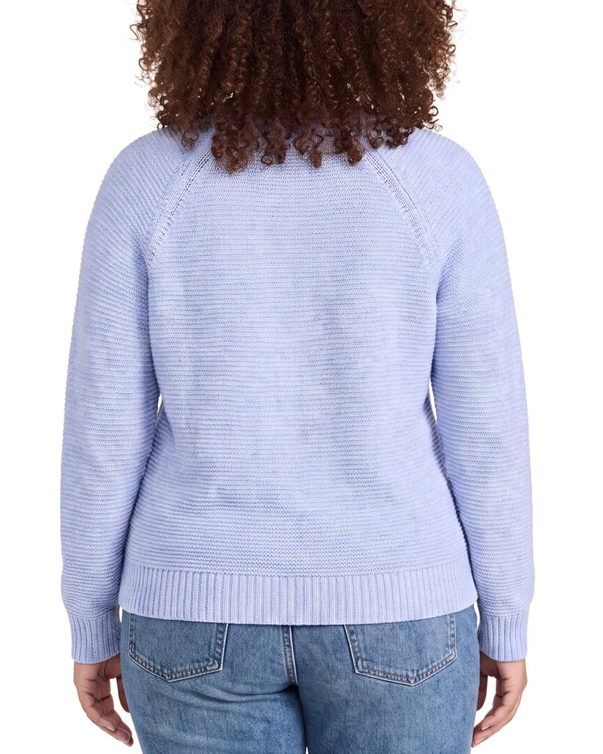 EILEEN FISHER | Womens | Plus Linen-Blend Crewneck Sweater | Blue