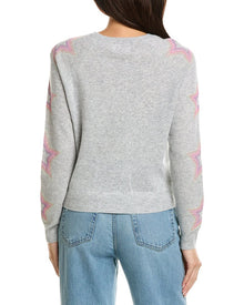 Brodie Cashmere | Womens | Star Dust Sleeve Crewneck 100% Cashmere Sweater - I | Grey