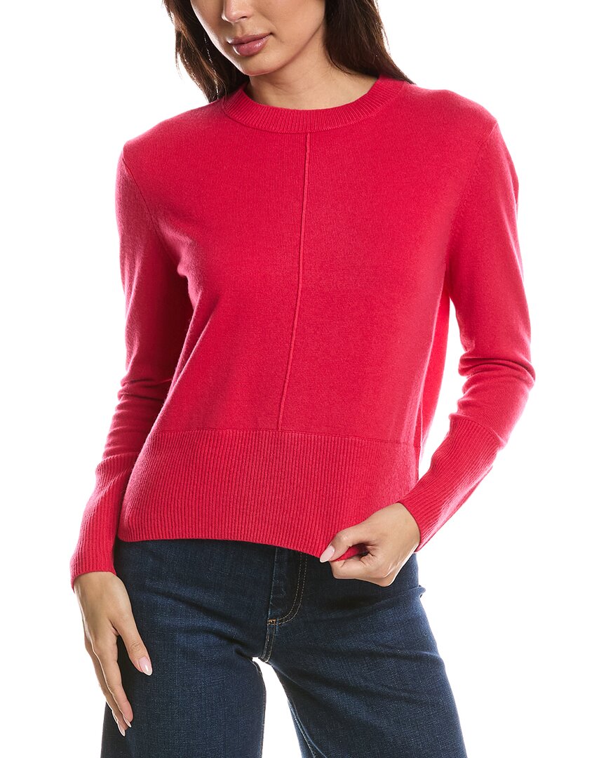 Forte Cashmere | Womens | Exposed Seam Crewneck 100% Cashmere Sweater | Poppy