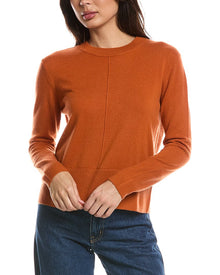 Forte Cashmere | Womens | Exposed Seam Crewneck 100% Cashmere Sweater | Brown