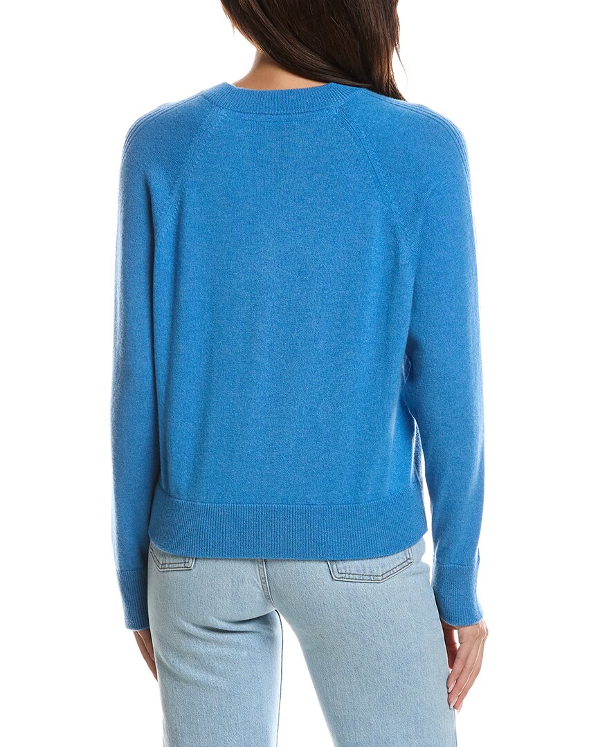 Forte Cashmere | Womens | Rib Trim 100% Cashmere Sweatshirt | Blue