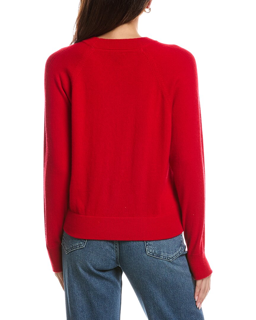 Forte Cashmere | Womens | Rib Trim 100% Cashmere Sweatshirt | Red
