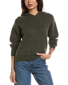 Forte Cashmere | Womens | Double Knit 100% Cashmere Hoodie | Green