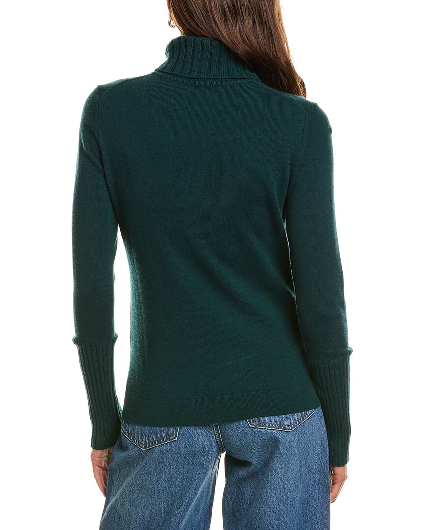 Forte Cashmere | Womens | Chunky Trim Turtleneck 100% Cashmere Sweater | Green