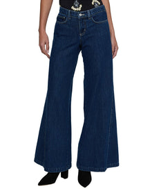 L'AGENCE | Womens | Savina Low-Rise Wide Leg Sneaker Jean | Blue
