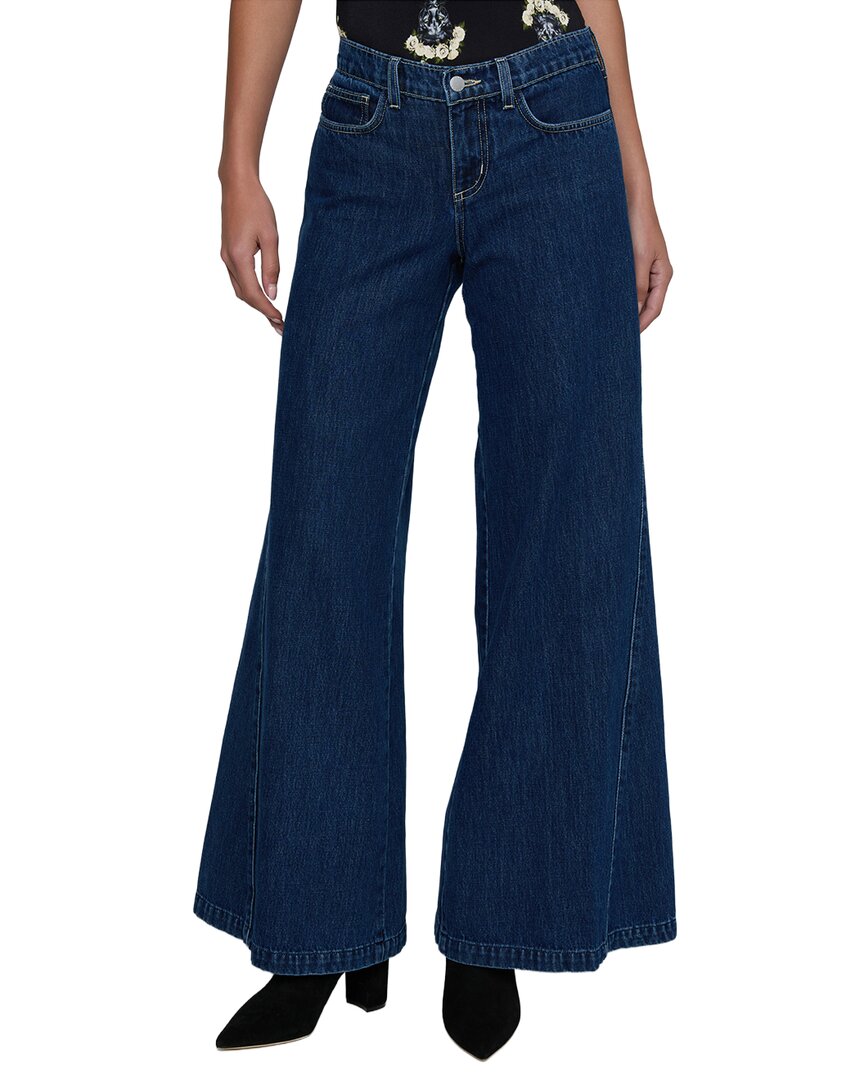 L'AGENCE | Womens | Savina Low-Rise Wide Leg Sneaker Jean | Blue