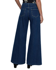 L'AGENCE | Womens | Savina Low-Rise Wide Leg Sneaker Jean | Blue