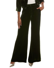 L'AGENCE | Womens | Pilar Silk-Blend Wide Leg Pant | Green