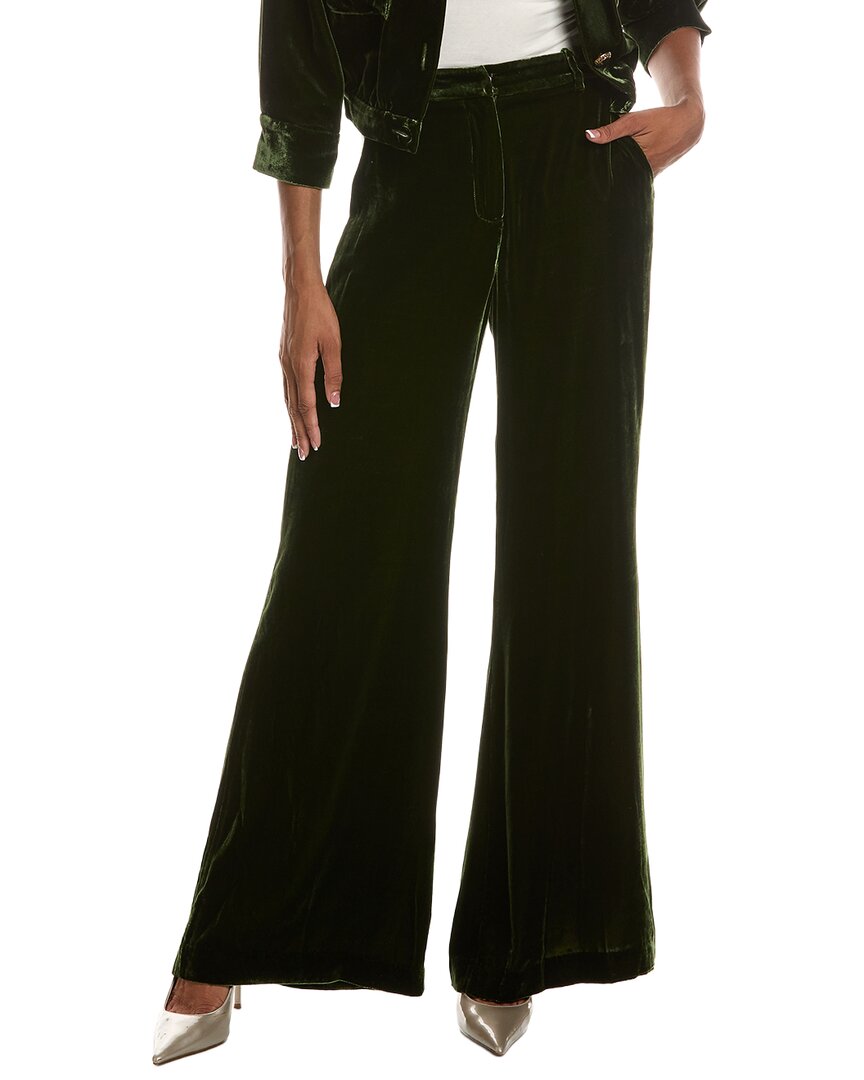 L'AGENCE | Womens | Pilar Silk-Blend Wide Leg Pant | Green